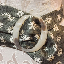 Load image into Gallery viewer, Flowered green silk tie belt