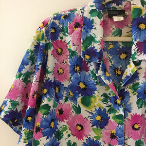 Eighties button up floral blouse | Size: M/L