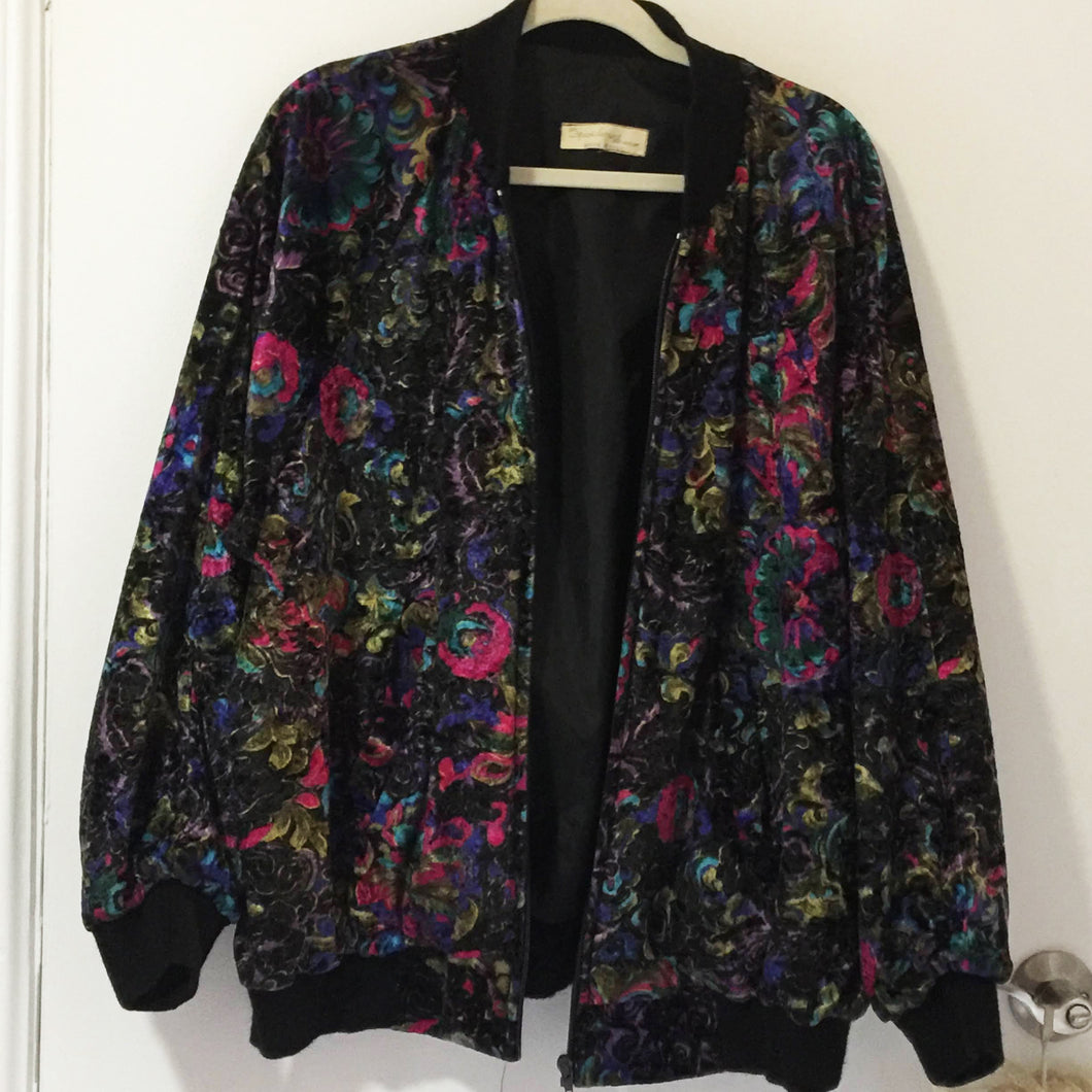 Vintage velvet bomber jacket | Size: XL and larger