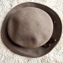 Load image into Gallery viewer, Taupe felt mushroom hat
