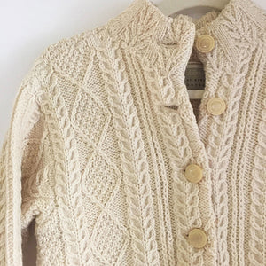 Irish wool cable-knit sweater | Size: S-M
