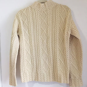 Irish wool cable-knit sweater | Size: S-M