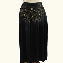 Load image into Gallery viewer, Vintage nineties black silk skirt  | Size: 4
