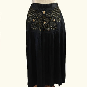 Vintage nineties black silk skirt  | Size: 4