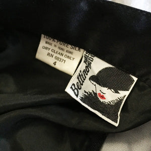 Vintage nineties black silk skirt  | Size: 4