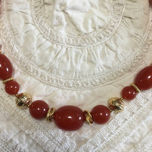 Vintage Trifari red bead necklace