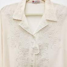 Load image into Gallery viewer, Vintage embroidered silk pyjama top
