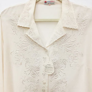 Vintage embroidered silk pyjama top